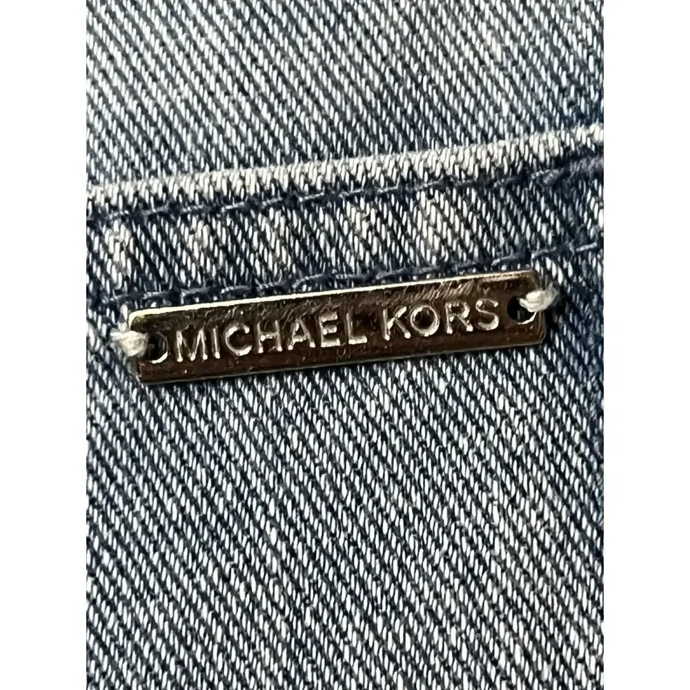 MICHAEL KORS High Rise Pleated Front Tapered Jeans Light Wash Denim Women  14